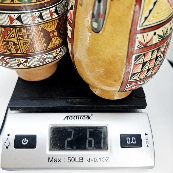 Lot of Chicha Jug Pitchers & Cups Pottery Cuzco Peru Inca Style Cat Animal VTG - Picture 13 of 14